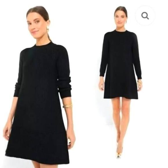 Tuckernuck Dresses & Skirts - Tuckernuck Pomander Place Black Ainsley Long Sleeve Ribbed Knit Sweater Dress sz